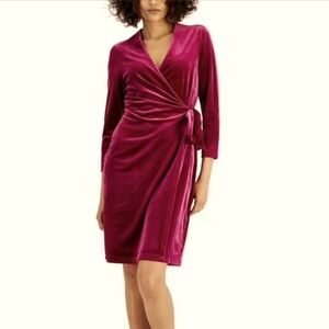 NWT ANNE KLEIN VELVET WRAP DRESS